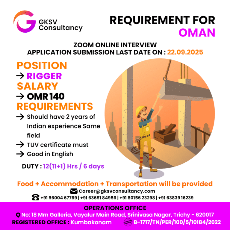 Urgent Hiring for Oman