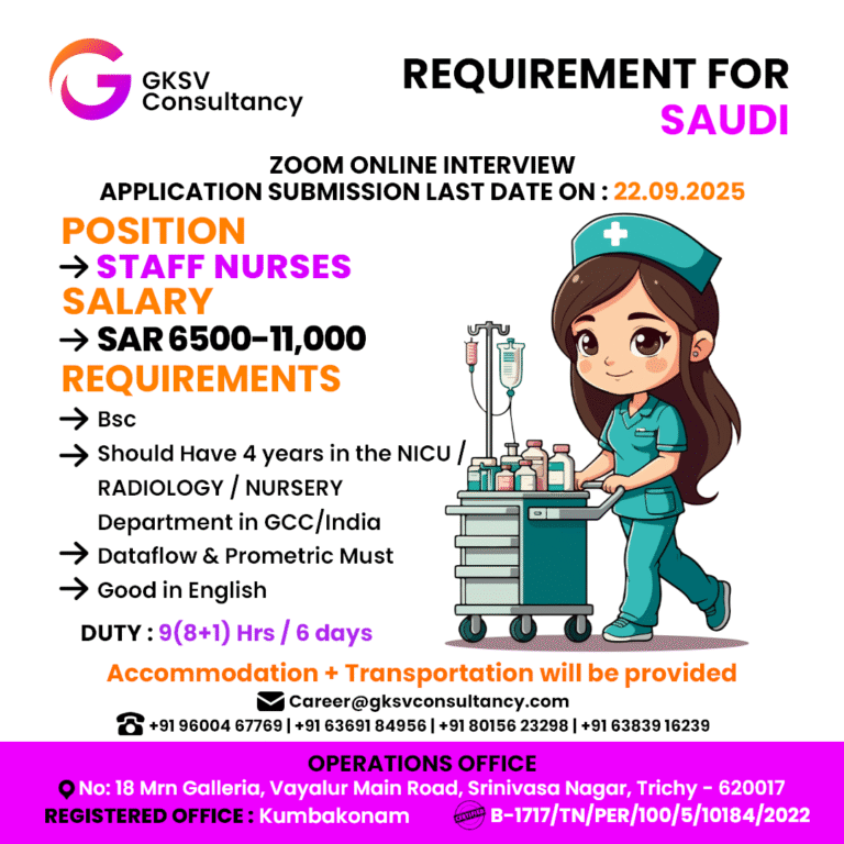 Urgent Hiring for saudi arabia