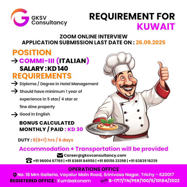 Urgent Hiring for Kuwait