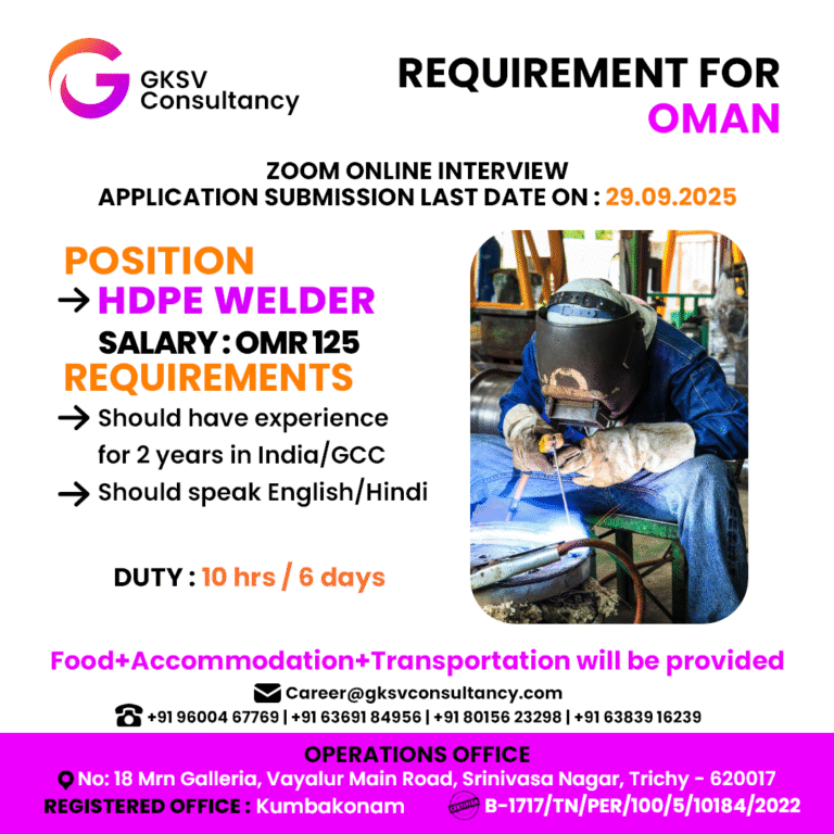 Urgent Hiring for Oman