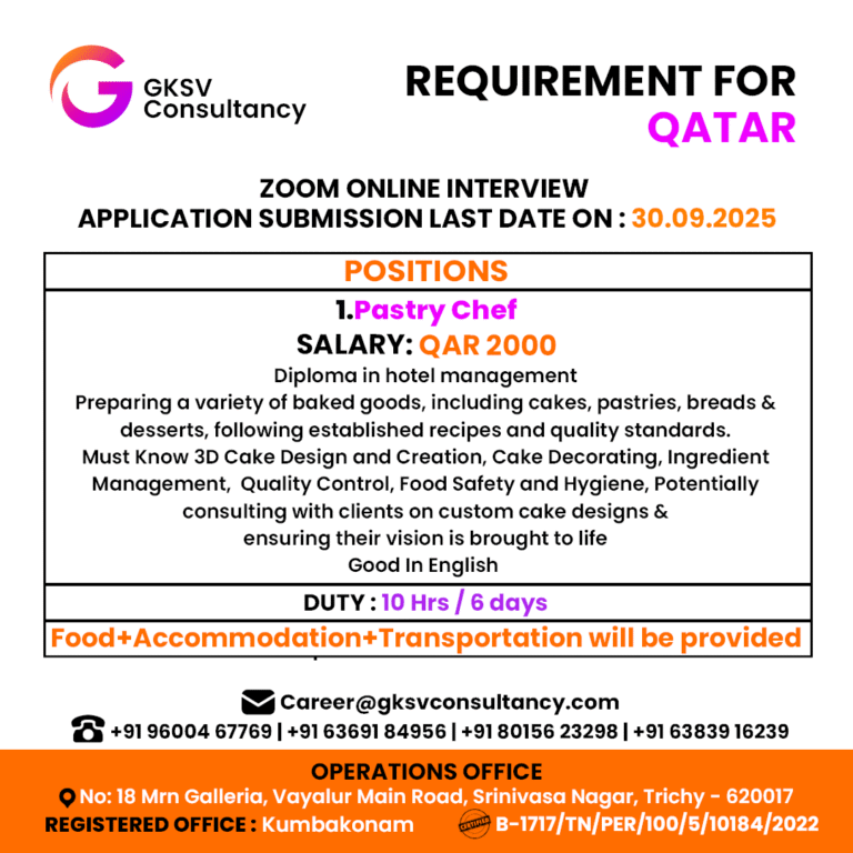 Urgent Hiring for Qatar