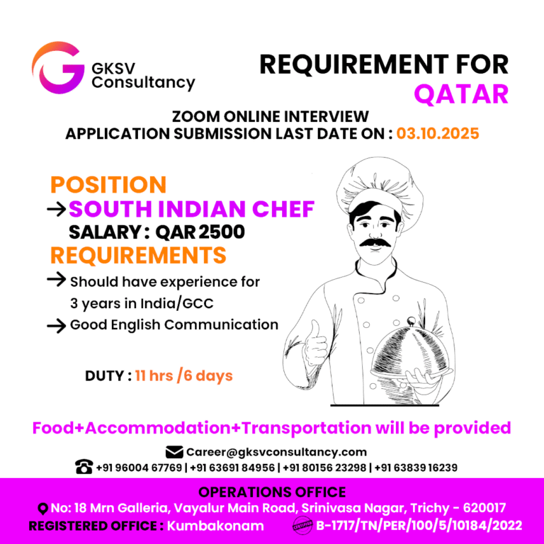 Urgent Hiring for Qatar