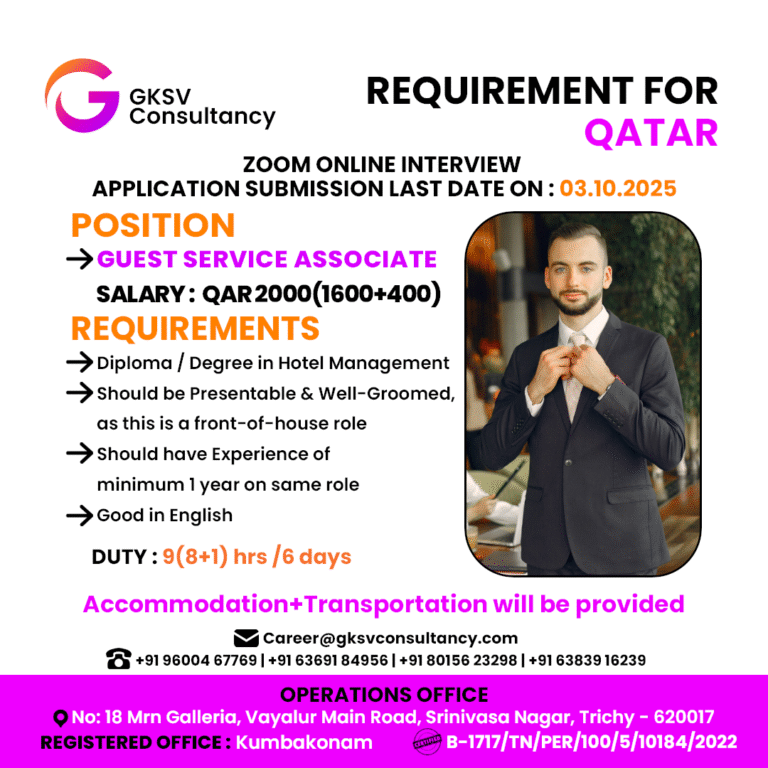 Urgent Hiring for Qatar
