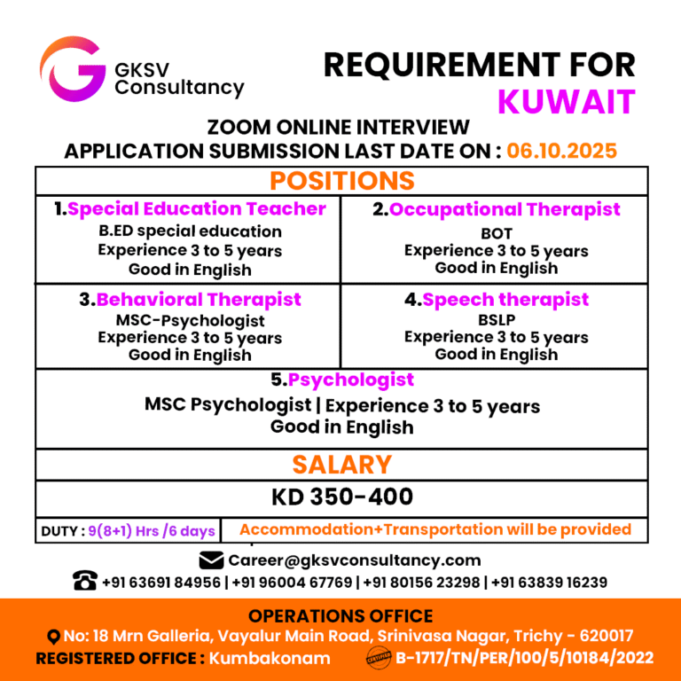 Urgent Hiring for Kuwait