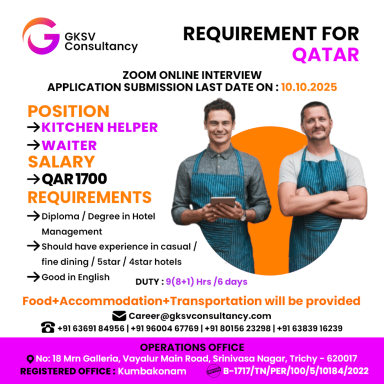 Urgent Hiring for Qatar