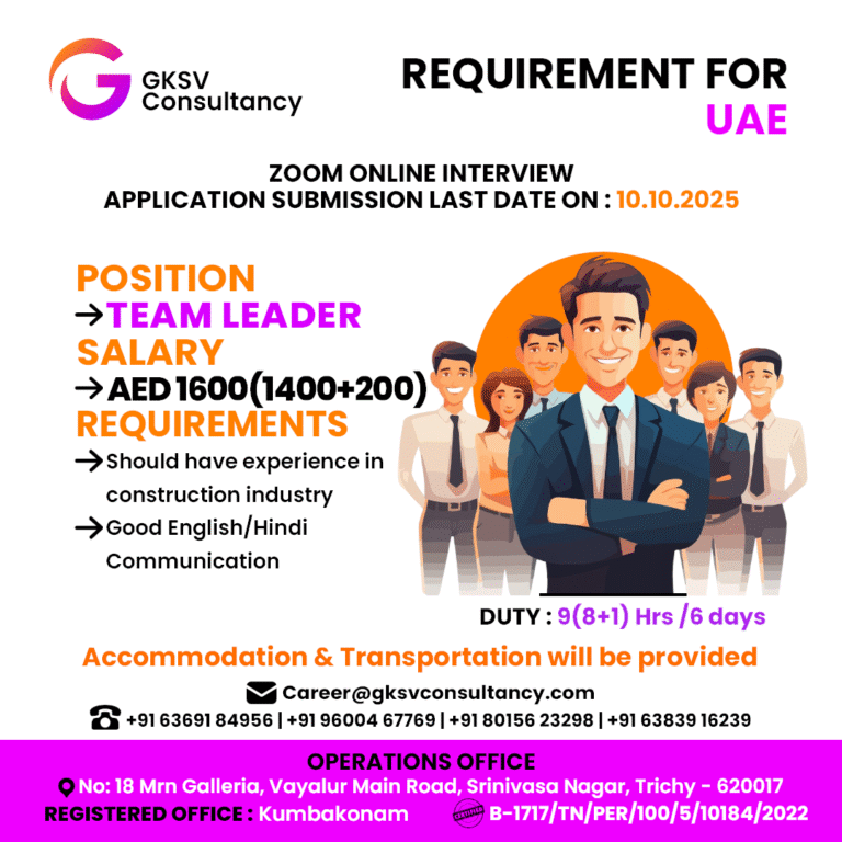 Urgent Hiring for UAE