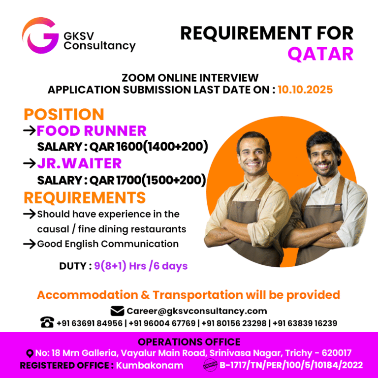 Urgent Hiring for Qatar