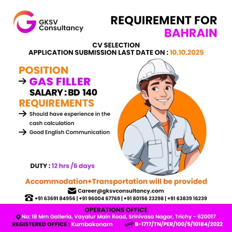 Urgent Hiring for Bahrain