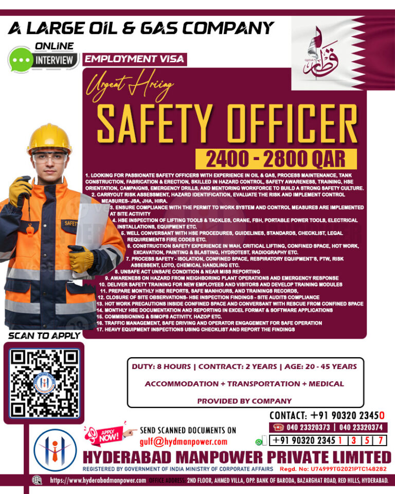 Urgent Hiring for Large Oil and Gas Company in QATAR