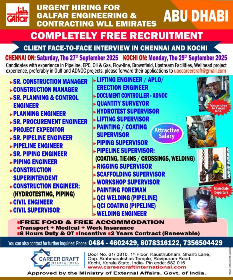 Client Interview at Chennai and Kochi on 27th September, 2025 and 29th September, 2025 respectively
