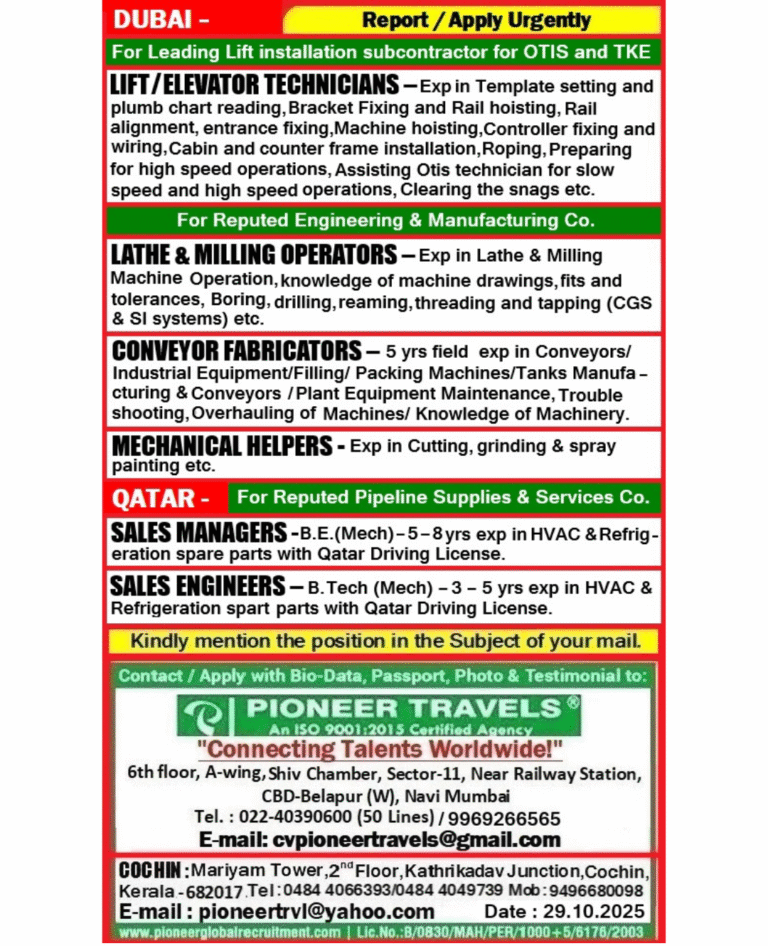 Hiring For Dubai and Qatar 4 Hiring For Dubai and Qatar