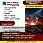 HIRING FOR OMAN – CLIENT INTERVIEW IN MUMBAI
