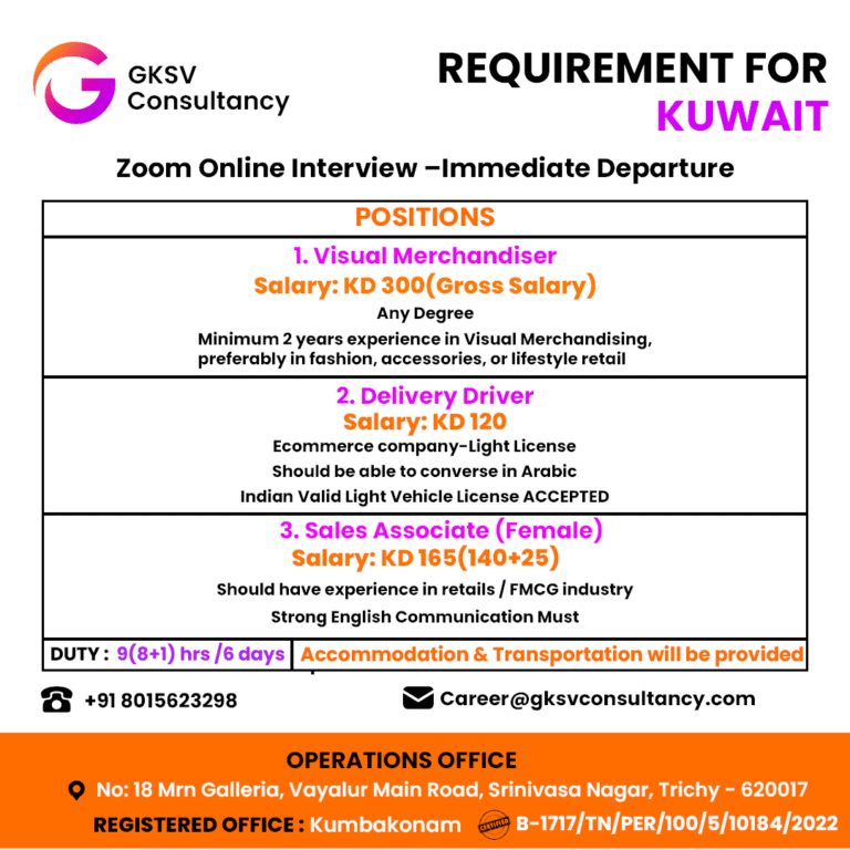 Urgent Hiring for Kuwait