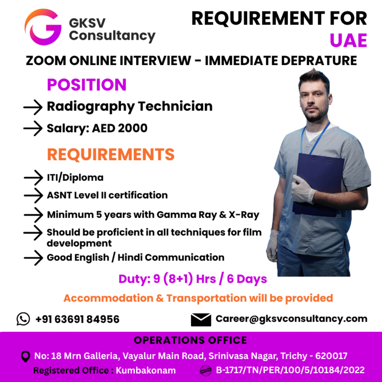 Urgent Hiring for UAE