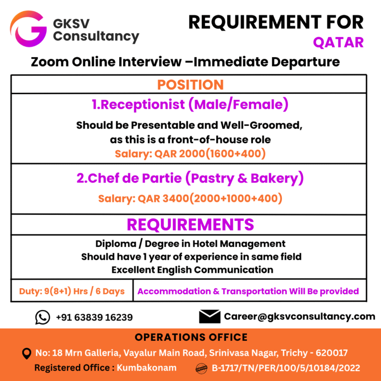 Urgent Hiring for Qatar