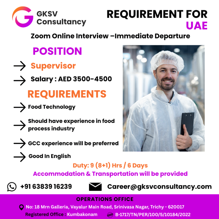 Urgent Hiring for UAE
