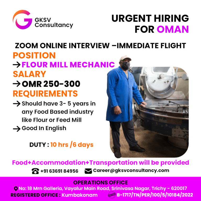 Urgent Hiring for Oman