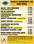 URGENT JOB OPENING FOR SAUDI ARABIA