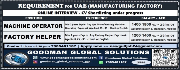 REQUIREMENT - UAE - MANUFACTURING FACTORY 3 REQUIREMENT – UAE – MANUFACTURING FACTORY