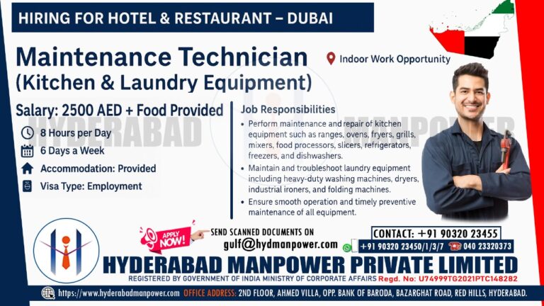 Urgent Hiring for A Lading Hotel and Restaurant – DUBAI