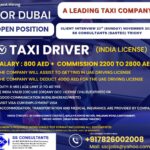 Taxi Driver Job in Dubai with Visa Sponsorship – 2200-2800 AED Salary