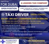 Taxi Driver Job in Dubai with Visa Sponsorship - 2200-2800 AED Salary