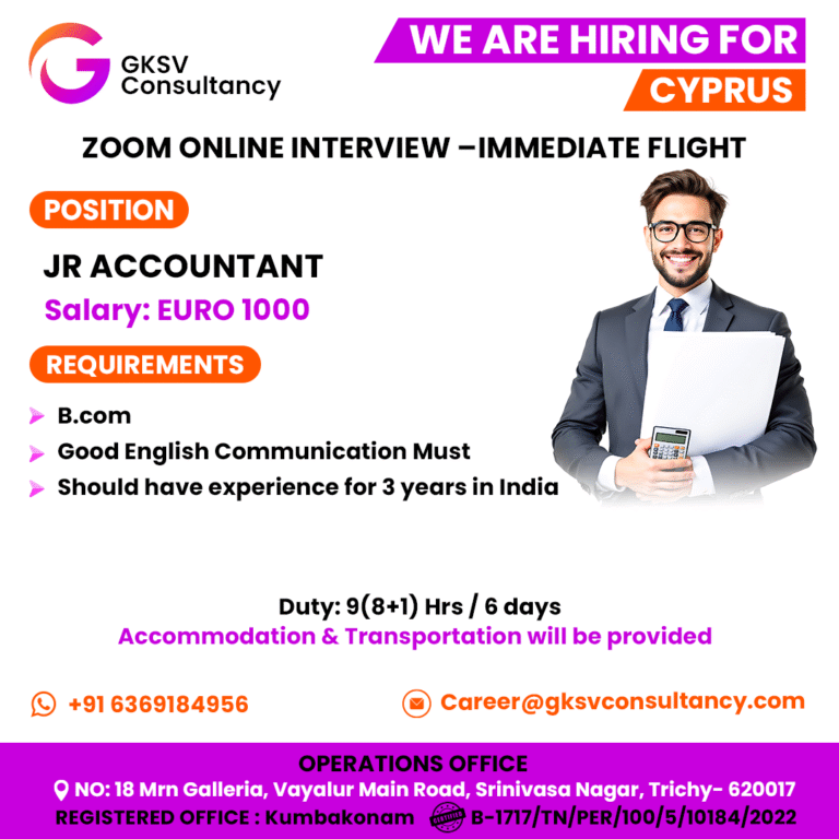 Urgent Hiring for Cyprus
