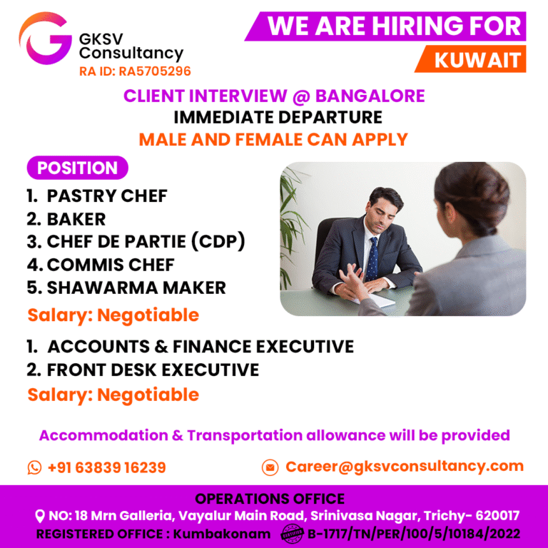 Urgent Hiring for kuwait
