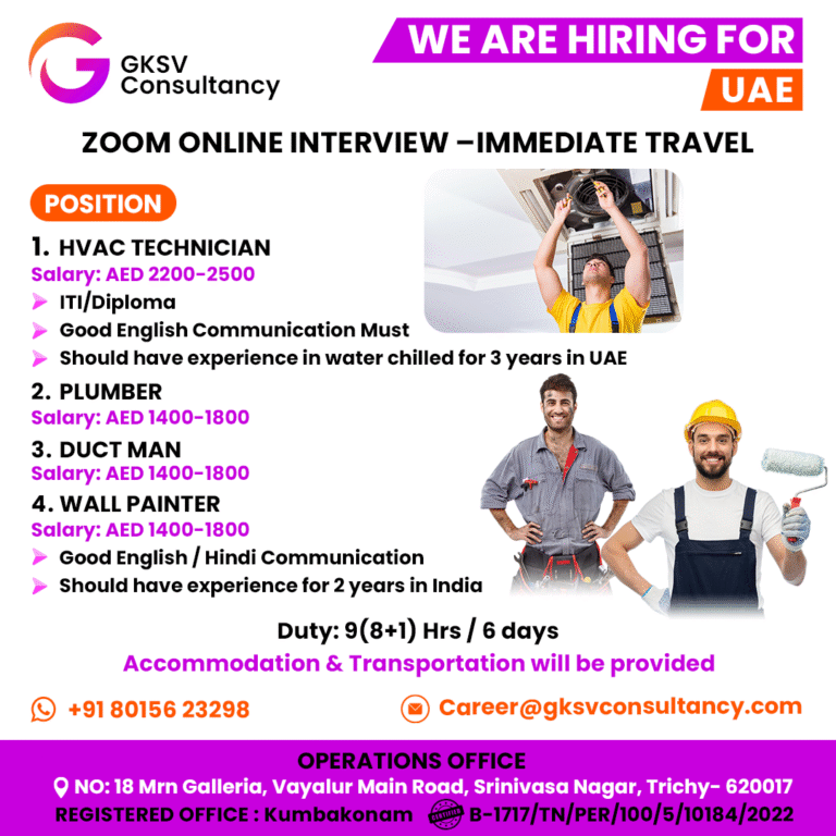 Urgent Hiring for UAE