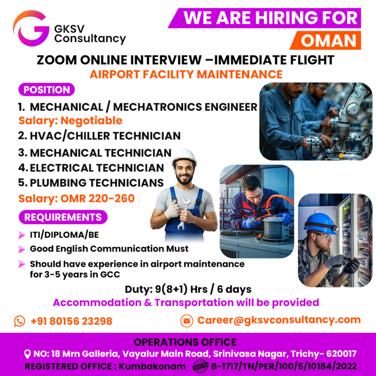Urgent Hiring for Oman