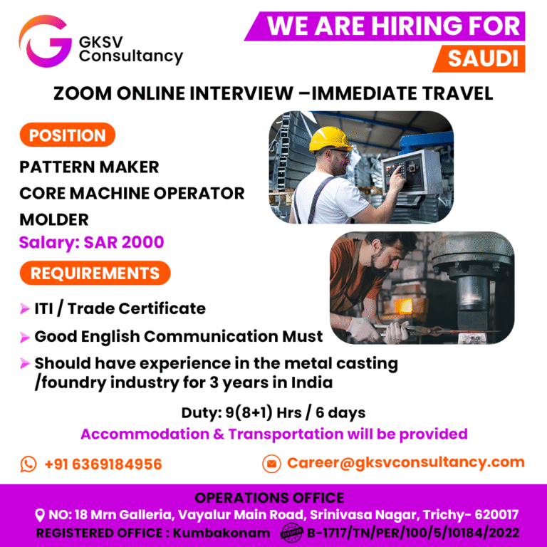Urgent Hiring for saudi