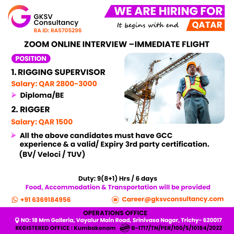 Urgent Hiring for Qatar