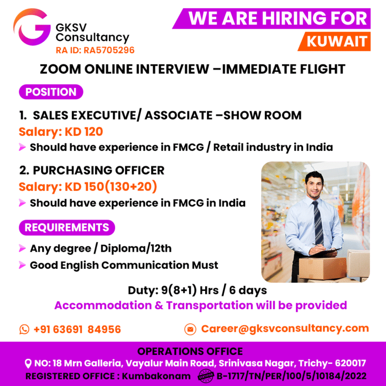 Urgent Hiring for kuwait