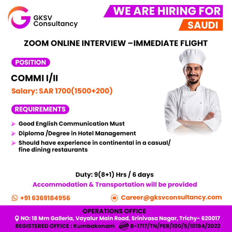 Urgent Hiring for saudi