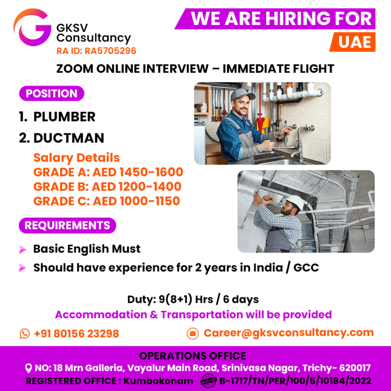 Urgent Hiring for UAE