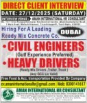UAE VACANCIES – READY MIX CONCRETE COMPANY (DUBAI)