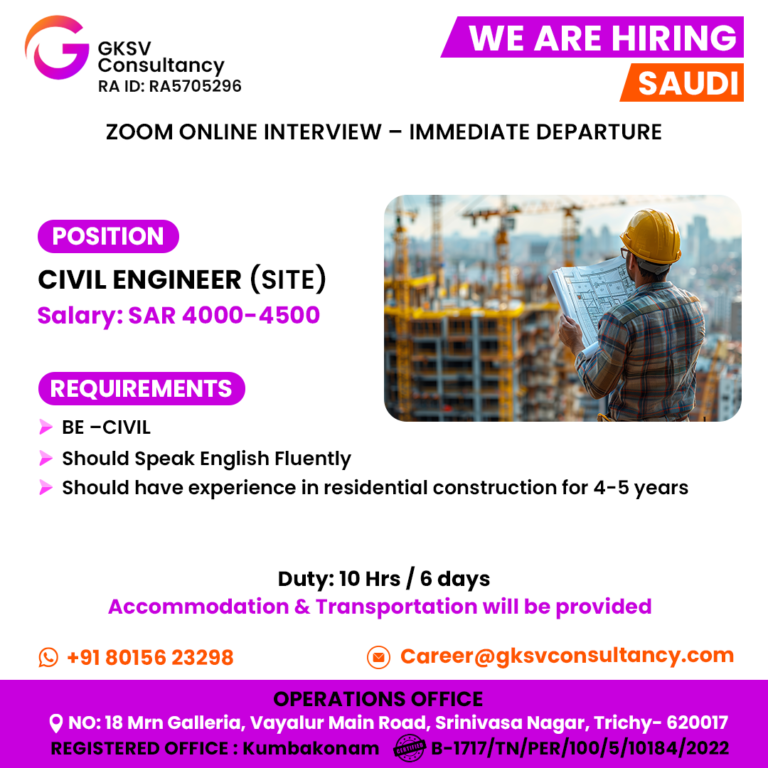 Urgent Hiring for saudi