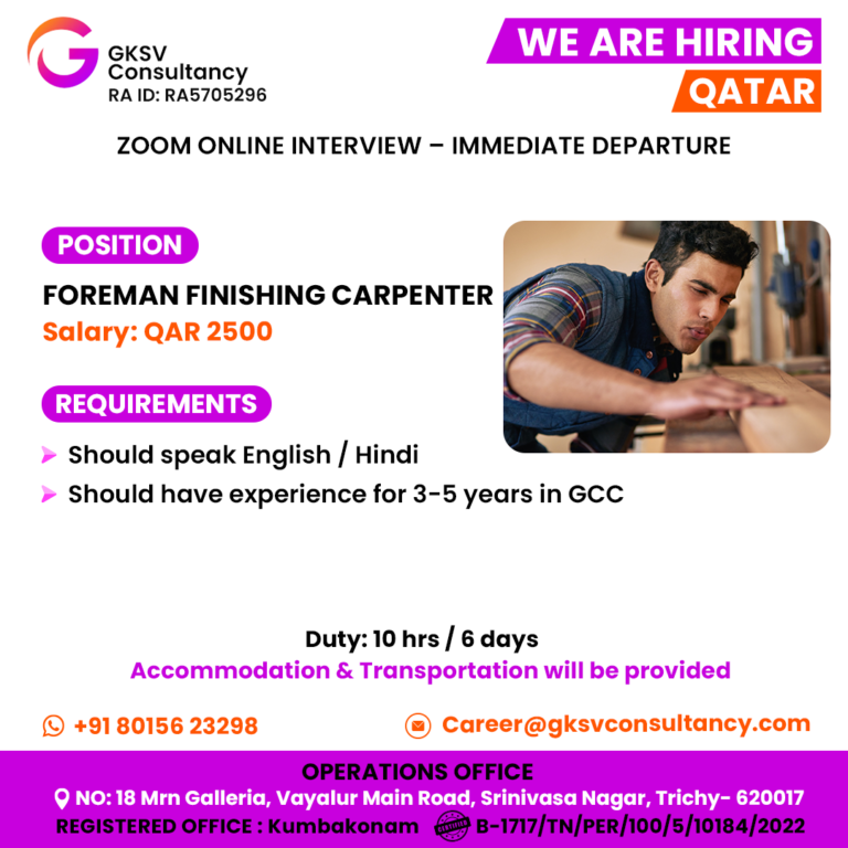 Urgent Hiring for Qatar