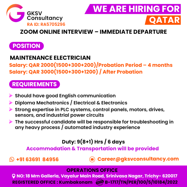 Urgent Hiring for Qatar