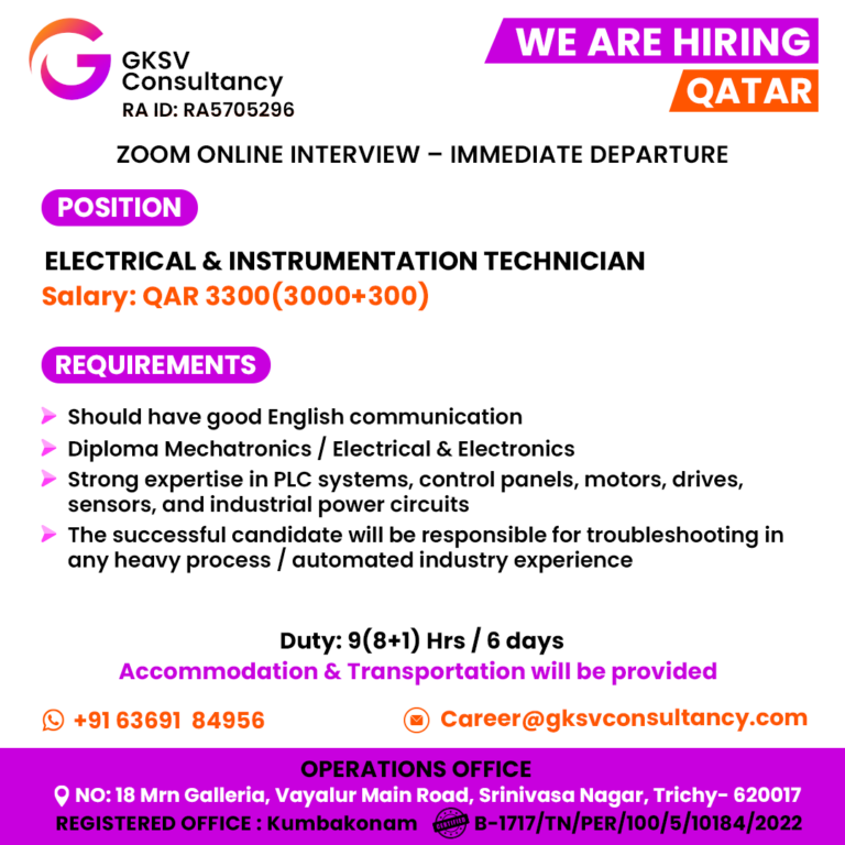 Urgent Hiring for Qatar