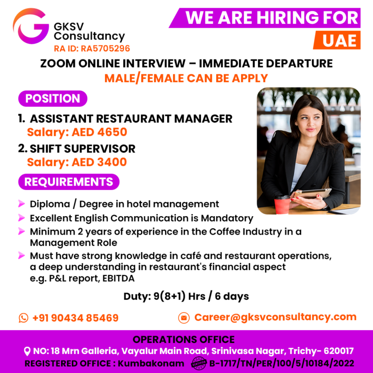 Urgent Hiring for UAE