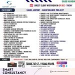 WANTED FOR A LEADING MAINTENANCE COMPANY (SAUDI) AIRPORT PROJECT - DIRECT CLIENT INTERVIEW ON 29 DECEMBER - TRICHY