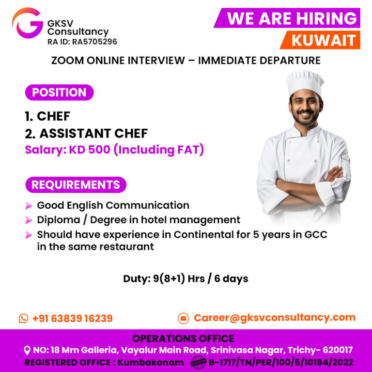 Urgent Hiring for kuwait
