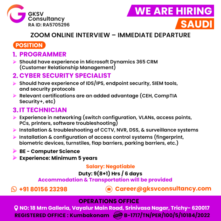 Urgent Hiring for UAE