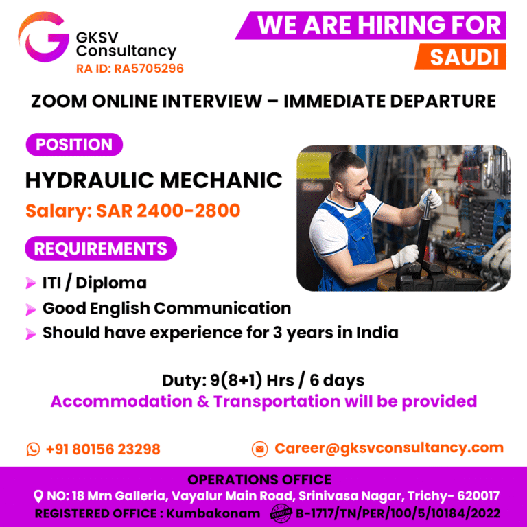 Urgent Hiring for saudi