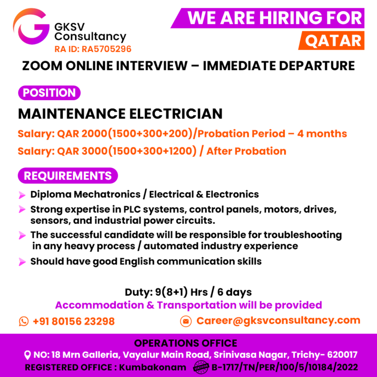 Urgent Hiring for Qatar