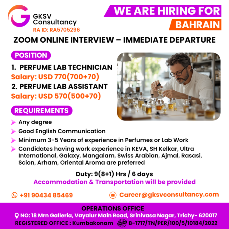 Urgent Hiring for Bahrain