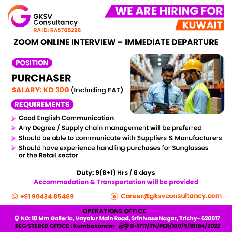 Urgent Hiring for kuwait