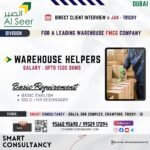 WANTED FOR A LEADING WAREHOUSE COMPANY (DUBAI) DIRECT CLIENT INTERVIEW ON 6 JAN - TRICHY