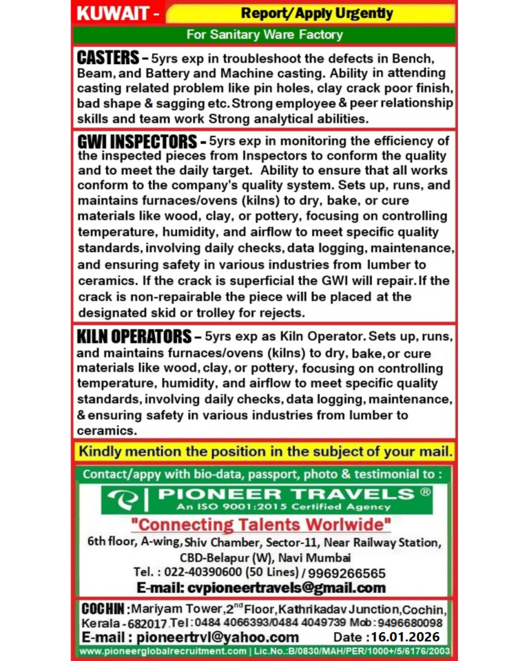 CV SELECTION FOR KUWAIT